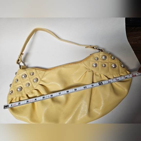 Gerolamo Soft Butter Yellow Dumpling  with Pearl Accents Bag - Picture 14 of 16